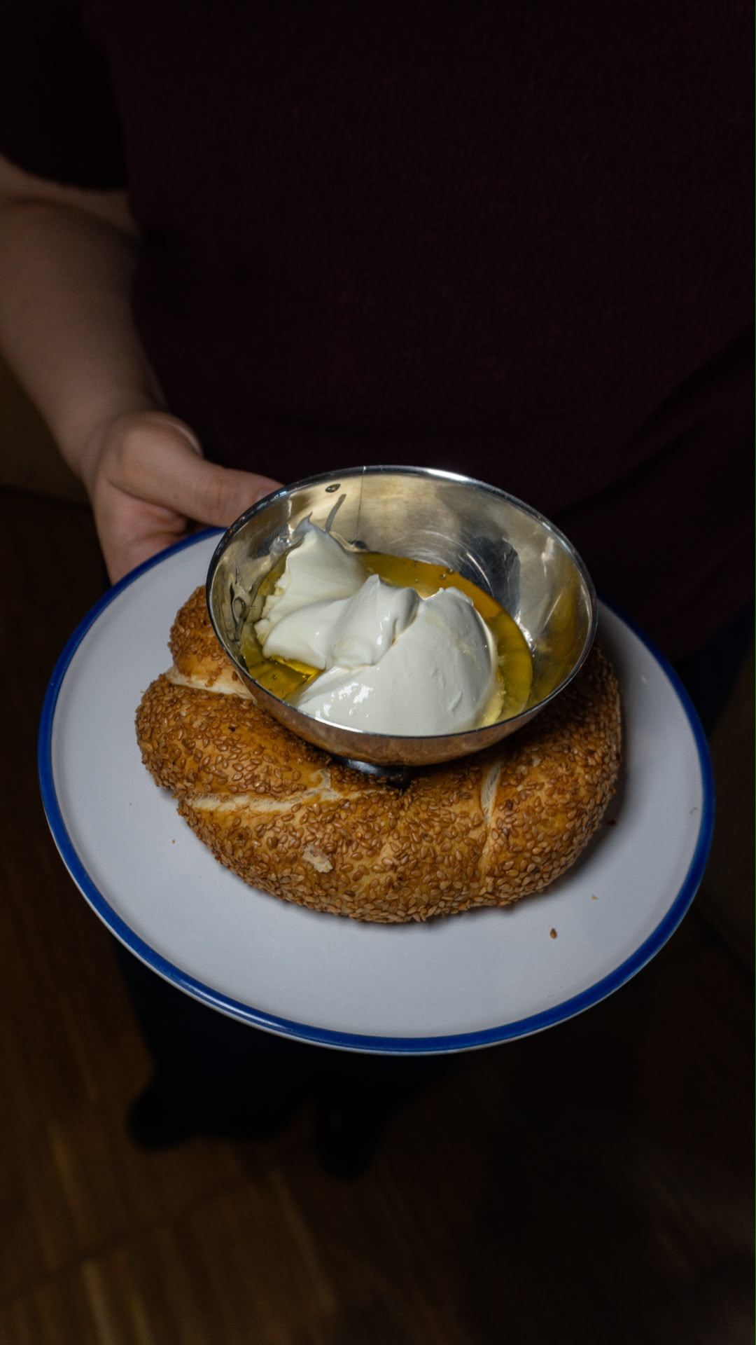 Simit mit Kaymak und Honig